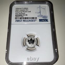 NGC 2021 Arboreal Emblem S$1 PULSATING MAPLE LEAF 1st Releases REVERSE PF 70
