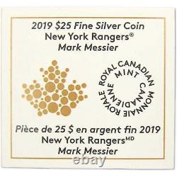 NHL New York Rangers Mark Messier. 9999 Silver $25 Proof 2019 Canada COA