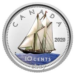 New rare colored silver dime! Canada 10 cents coin, Silver Proof, UNC, 2020