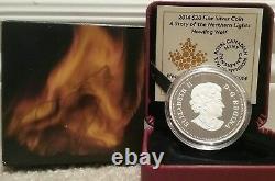 Northern Lights Howling Wolf $20 2014 1OZ Pure Silver Proof Coin Canada