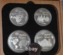 ONE 1976 Canada Montreal Olympic Sterling Silver Proof Coin Set WithCase FREE SHIP