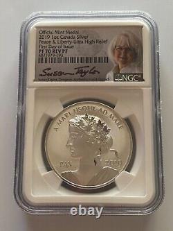 PF70 2019 Canada Silver Peace/Liberty Medal Ultra High Relief NGC RCM FDOI