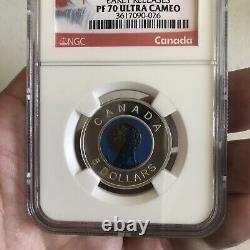 PF70 Ultra Cameo $5 Full Wolf`s Moon Niobium Ngc Silver Canada Proof 2012