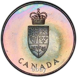 PL65 1967 Canada Silver Centennial Proof Medal, PCGS Secure- Rainbow Toned