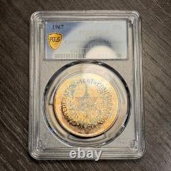 PL65 1967 Canada Silver Centennial Proof Medal, PCGS Trueview- Rainbow Toned