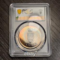 PL65 1967 Canada Silver Centennial Proof Medal, PCGS Trueview- Rainbow Toned