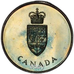 PL65 1967 Canada Silver Centennial Proof Medal, PCGS Trueview- Rainbow Toned