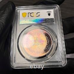 PL65 1967 Canada Silver Centennial Proof Medal, PCGS Trueview- Rainbow Toned