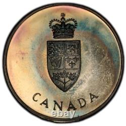 PL65 1967 Canada Silver Centennial Proof Medal, PCGS Trueview- Rainbow Toned