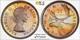 PL66 1956 Canada Silver Caribou 25 Cents Proof, PCGS Trueview- Rainbow Toned