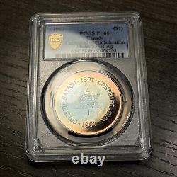 PL66 1967 Canada Silver Centennial Proof Medal, PCGS Trueview- Rainbow Toned