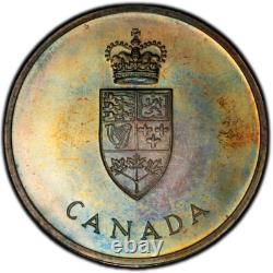 PL66 1967 Canada Silver Centennial Proof Medal, PCGS Trueview- Rainbow Toned