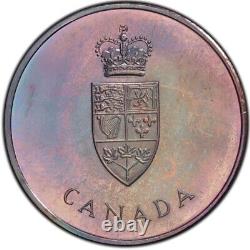 PL66 1967 Canada Silver Centennial Proof Medal, PCGS Trueview- Rainbow Toned