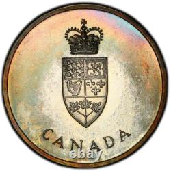PL66 1967 Canada Silver Centennial Proof Medal, PCGS Trueview- Rainbow Toned
