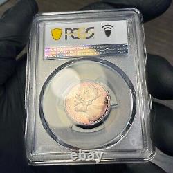 PL66CAM 1956 Canada Silver Caribou 25 Cents Proof, PCGS Trueview- Nicely Toned