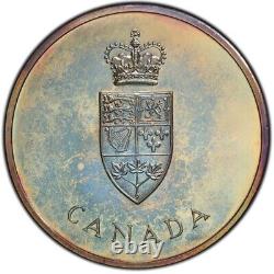 PL67 1967 Canada Silver Centennial Proof Medal, PCGS Trueview- Rainbow Toned