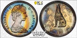 PR66 1967 50C Canada Wolf Silver 50 Cents Proof, PCGS Trueview- Rainbow Toned