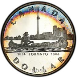 PR67DCAM 1984 Canada Toronto Silver Proof Dollar, PCGS Secure- Beautiful Toned
