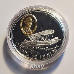 Partial Set of 6 Sterling Silver 1 Oz Proof Powered Flight in Canada $20 Coin