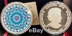 Polar Bear Kaleidoscope Canadiana $20 2016 1OZ Pure Silver Proof Coin Canada