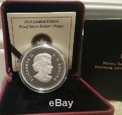 Poppy Coin Limited Edition Proof Silver Dollar 2010 Canada Sea of Poppies