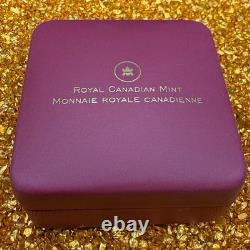 Proof 2010 Canadian $20.999 Silver 1 oz Water Lily, Crystals, COA, Leather Case