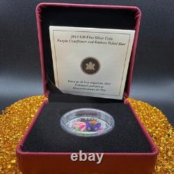 Proof 2013 Canadian $20.999 Silver 1 oz Coneflower Glass Butterfly, COA, Case