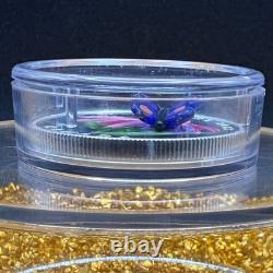Proof 2013 Canadian $20.999 Silver 1 oz Coneflower Glass Butterfly, COA, Case