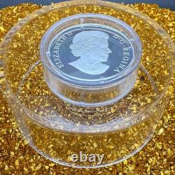 Proof 2013 Canadian $20.999 Silver 1 oz Coneflower Glass Butterfly, COA, Case