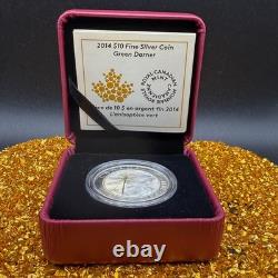 Proof 2014 Canadian $10.999 Silver. 5 oz Green Darner Hologram COA Leather Case