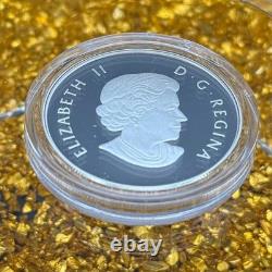 Proof 2014 Canadian $10.999 Silver. 5 oz Green Darner Hologram COA Leather Case