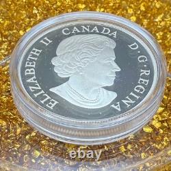 Proof 2014 Canadian $20.999 Silver 1 oz Colorized Caribou, COA, Leather Case