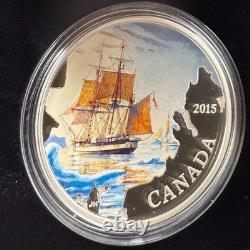 Proof 2015 Canadian $20.999 Silver 1 oz Franklin's Lost Expedition, COA, Case