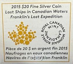 Proof 2015 Canadian $20.999 Silver 1 oz Franklin's Lost Expedition, COA, Case