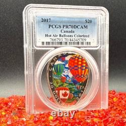 Proof 2017 Canada $20.999 Silver Coin PCGS PR70UC Color Hot Air Balloons 1 of 2