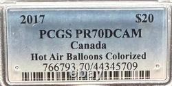 Proof 2017 Canada $20.999 Silver Coin PCGS PR70UC Color Hot Air Balloons 1 of 2