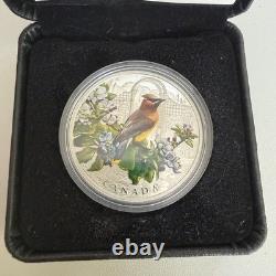 Pure Silver Proof Coin Canada $20 D Colourful Birds Cedar Waxwing 1 oz 2022