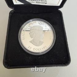 Pure Silver Proof Coin Canada $20 D Colourful Birds Cedar Waxwing 1 oz 2022
