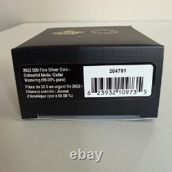 Pure Silver Proof Coin Canada $20 D Colourful Birds Cedar Waxwing 1 oz 2022