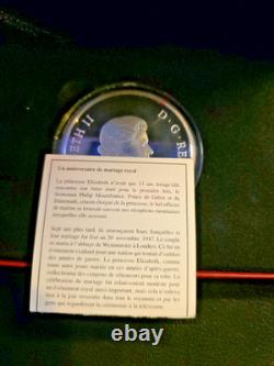 RARE-2007 Canada $50 Queen Elizabeth Prince Philip 60th Anniversary Silver