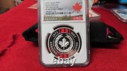 RARE 2022 $20.00 CANADA. 9999 SILVER MEDAL OF BRAVERY 50TH ANN 1oz NGC PF69