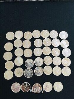 Roll of 40 1965 Canadian 80% Silver quarters GEM PROOF LIKE