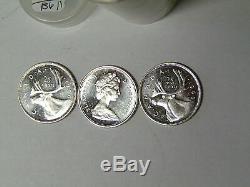 Roll of Proof-Like 1966 Canada Silver 25 Cents 40 Uncirculated P-L Quarters