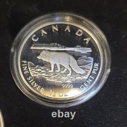 Royal Canadian Mint 2004 Canada $1 Arctic Fox 0.9999 Fine Silver Proof Set