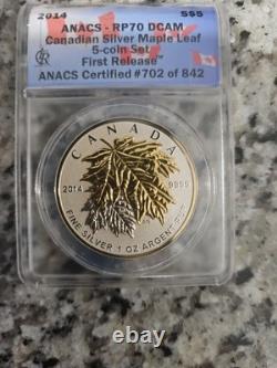 Royal Canadian Mint 2014 Canadian Silver Maple Leaf 1 oz ANACS RP70 DCAM #702