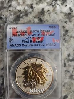 Royal Canadian Mint 2014 Canadian Silver Maple Leaf 1 oz ANACS RP70 DCAM #702