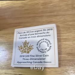Royal Canadian Mint 2018 Approaching Canada Goose $20 Silver Proof Uncertified