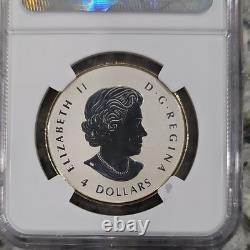 Royal Canadian Mint Maple Leaf $4 2014 Gilt Reverse Proof Silver NGC PF 70