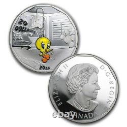 SALE! 2015 Looney Tunes Set (4) 1 oz. 999 Silver PROOF Coins & Wrist Watch