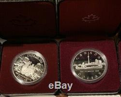SET CANADA SILVER PROOF DOLLAR COINS Qty 8 Pcs Free Shipping